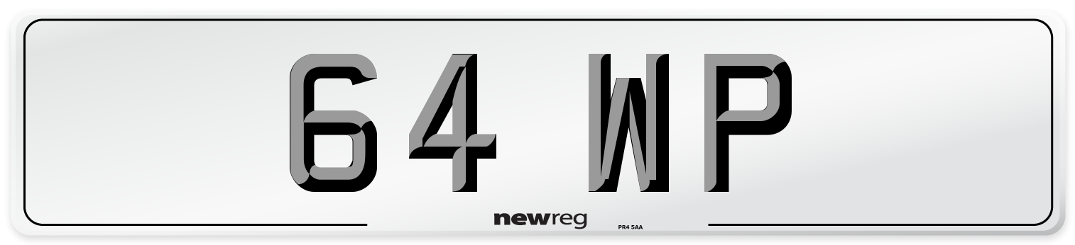 64 WP Number Plate from New Reg